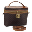 CELINE Macadam Canvas Vanity Hand Bag PVC Leather 2way Brown Auth 112929-1