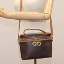 CELINE Macadam Canvas Vanity Hand Bag PVC Leather 2way Brown Auth 112929-23