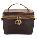 CELINE Macadam Canvas Vanity Hand Bag PVC Leather 2way Brown Auth 112929-13