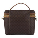 CELINE Macadam Canvas Vanity Hand Bag PVC Leather 2way Brown Auth 112929-2