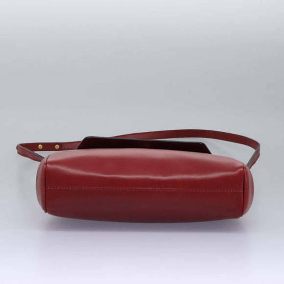 CELINE Shoulder Bag Leather Red Auth 112931