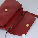 CELINE Shoulder Bag Leather Red Auth 112931-10