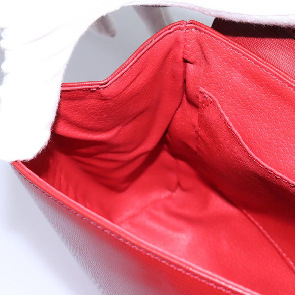 CELINE Shoulder Bag Leather Red Auth 112931