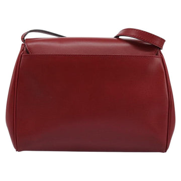 CELINE Shoulder Bag Leather Red Auth 112931 - 0