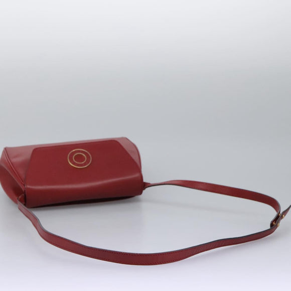 CELINE Shoulder Bag Leather Red Auth 112931