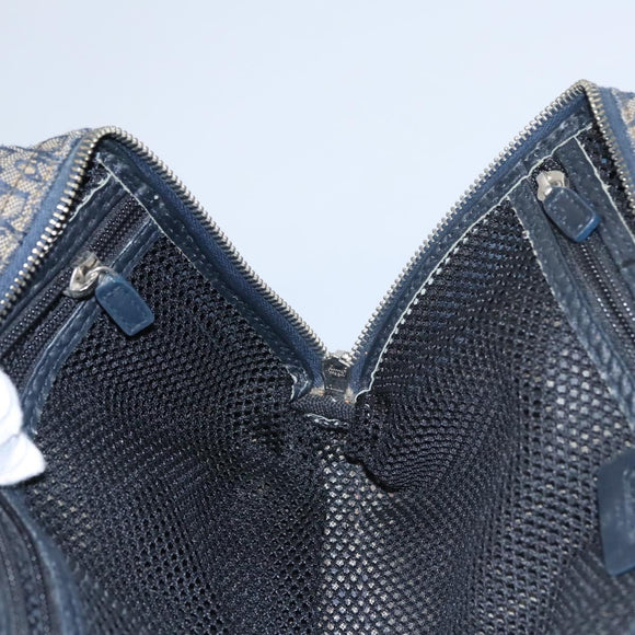 Christian Dior Trotter Canvas Hand Bag Navy Auth 112936