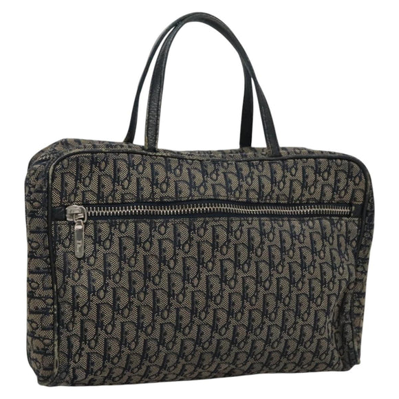 Christian Dior Trotter Canvas Hand Bag Navy Auth 112936