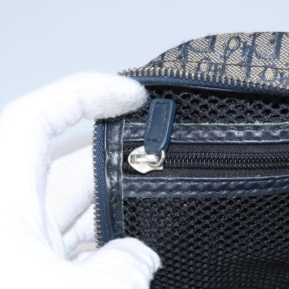 Christian Dior Trotter Canvas Hand Bag Navy Auth 112936