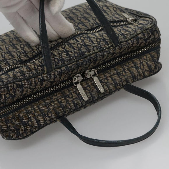 Christian Dior Trotter Canvas Hand Bag Navy Auth 112936