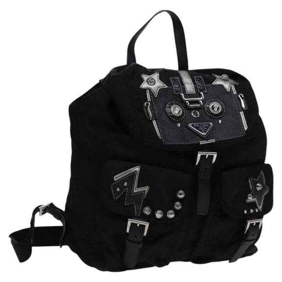 PRADA Backpack Nylon Black Auth 112941V