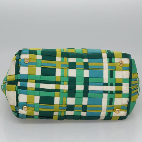 PRADA Hand Bag Nylon Green Auth 112942