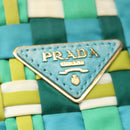 PRADA Hand Bag Nylon Green Auth 112942-20