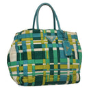 PRADA Hand Bag Nylon Green Auth 112942-1