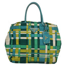 PRADA Hand Bag Nylon Green Auth 112942-13