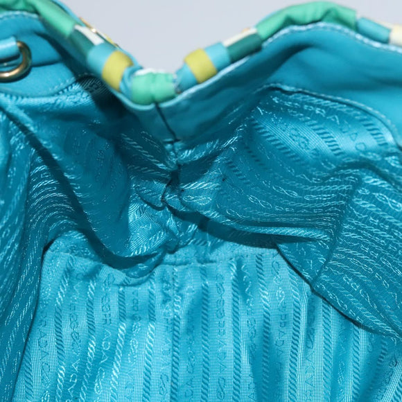 PRADA Hand Bag Nylon Green Auth 112942