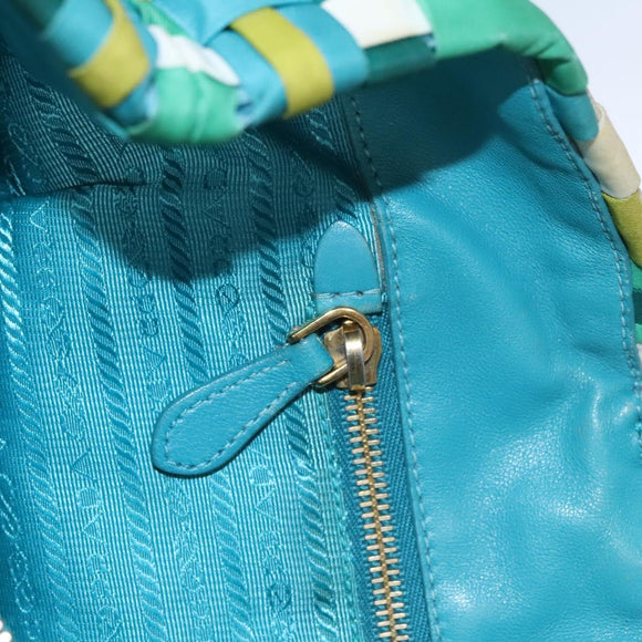 PRADA Hand Bag Nylon Green Auth 112942