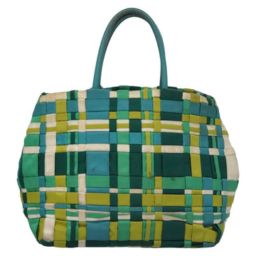 PRADA Hand Bag Nylon Green Auth 112942 - 0