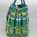PRADA Hand Bag Nylon Green Auth 112942-5