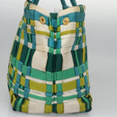 PRADA Hand Bag Nylon Green Auth 112942-6