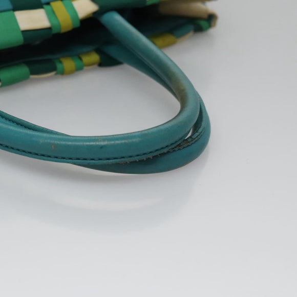 PRADA Hand Bag Nylon Green Auth 112942