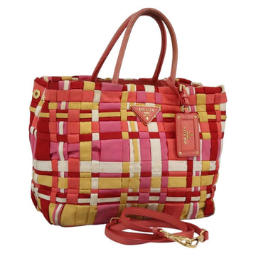 PRADA Hand Bag Nylon 2way Red Auth 112943