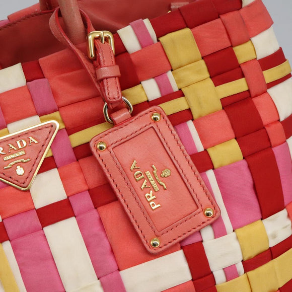 PRADA Hand Bag Nylon 2way Red Auth 112943