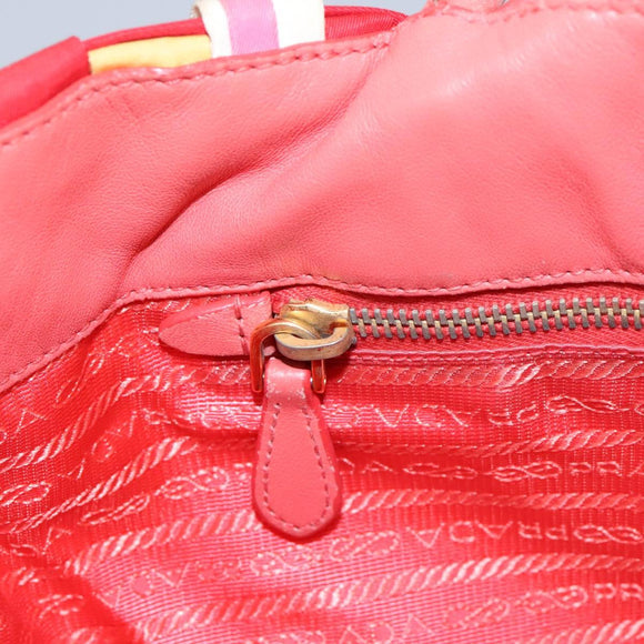 PRADA Hand Bag Nylon 2way Red Auth 112943