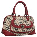BURBERRY Nova Check Hand Bag Canvas Beige Auth 112951-1