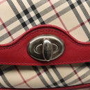 BURBERRY Nova Check Hand Bag Canvas Beige Auth 112951-10