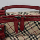 BURBERRY Nova Check Hand Bag Canvas Beige Auth 112951-11
