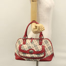 BURBERRY Nova Check Hand Bag Canvas Beige Auth 112951-23