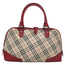BURBERRY Nova Check Hand Bag Canvas Beige Auth 112951-2