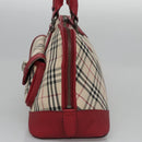 BURBERRY Nova Check Hand Bag Canvas Beige Auth 112951-3
