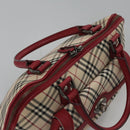 BURBERRY Nova Check Hand Bag Canvas Beige Auth 112951-6