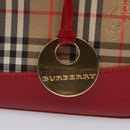 BURBERRY Nova Check Hand Bag Canvas Beige Auth 112952-10