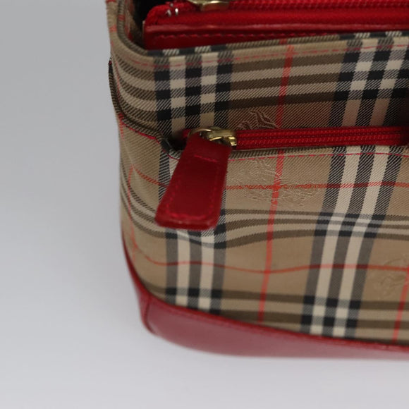 BURBERRY Nova Check Hand Bag Canvas Beige Auth 112952