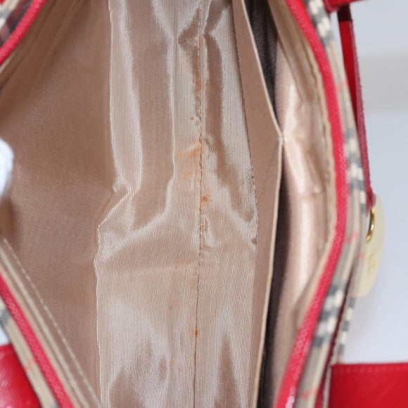 BURBERRY Nova Check Hand Bag Canvas Beige Auth 112952