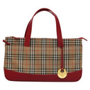 BURBERRY Nova Check Hand Bag Canvas Beige Auth 112952-13