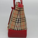 BURBERRY Nova Check Hand Bag Canvas Beige Auth 112952-3