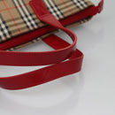 BURBERRY Nova Check Hand Bag Canvas Beige Auth 112952-7