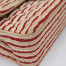 CHANEL Matelasse 25 Border Double Flap Chain Hand Cotton Red CC Auth 112984A-15