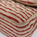 CHANEL Matelasse 25 Border Double Flap Chain Hand Cotton Red CC Auth 112984A-16