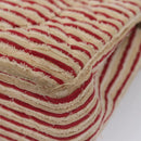 CHANEL Matelasse 25 Border Double Flap Chain Hand Cotton Red CC Auth 112984A-18