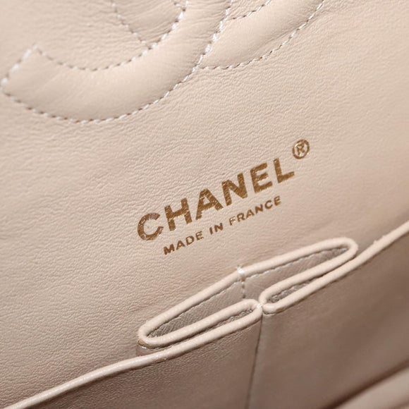 CHANEL Matelasse 25 Border Double Flap Chain Hand Cotton Red CC Auth 112984A