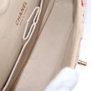 CHANEL Matelasse 25 Border Double Flap Chain Hand Cotton Red CC Auth 112984A-11