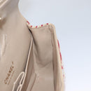 CHANEL Matelasse 25 Border Double Flap Chain Hand Cotton Red CC Auth 112984A-27