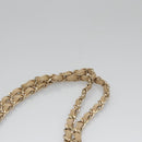 CHANEL Matelasse 25 Border Double Flap Chain Hand Cotton Red CC Auth 112984A-14