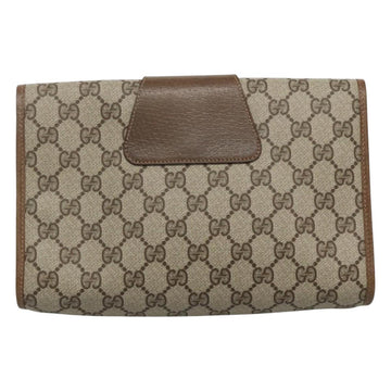 GUCCI GG Supreme Clutch Bag PVC Leather Beige Green Red Auth 112988 - 0