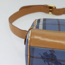 Burberrys Nova Check Shoulder Bag PVC Leather Blue Auth 112994-8