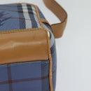 Burberrys Nova Check Shoulder Bag PVC Leather Blue Auth 112994-15